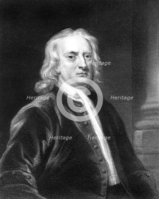 Isaac Newton, English mathematician, astronomer and physicist, (1818).Artist: E Scriven
