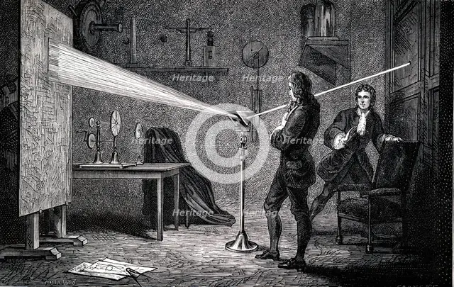 Isaac Newton, English scientist and mathematician, (1666) 1874. Artist: Unknown