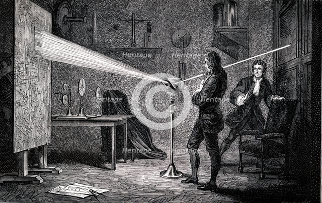 Isaac Newton, English scientist and mathematician, (1666) 1874. Artist: Unknown