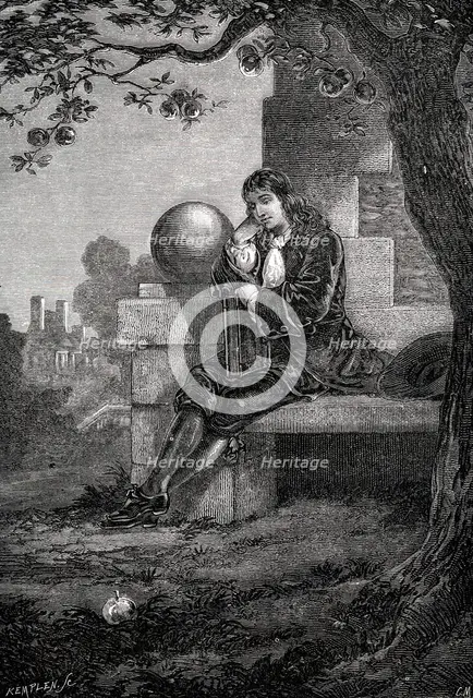Isaac Newton, English scientist and mathematician, 17th century (c1880). Artist: Unknown
