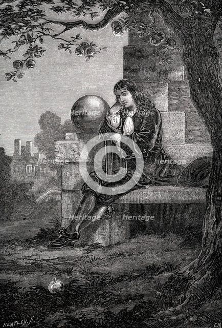 Isaac Newton, English scientist and mathematician, 17th century (c1880). Artist: Unknown