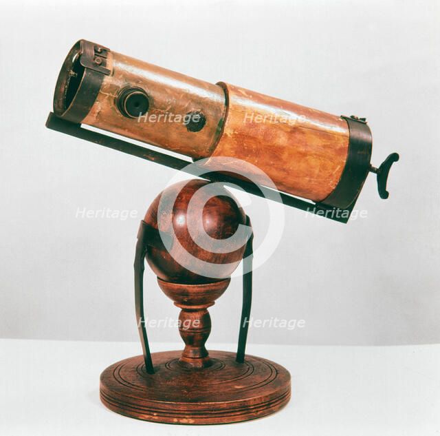 Isaac Newton's reflecting telescope, 1668. Artist: Isaac Newton