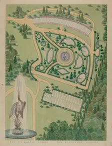 Isaace P. Martin Garden, c. 1936. Creators: William Merklin, Gilbert Sackerman, Tabea Hosier