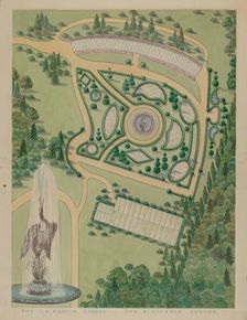 Isaace P. Martin Garden, c. 1936. Creators: William Merklin, Gilbert Sackerman, Tabea Hosier