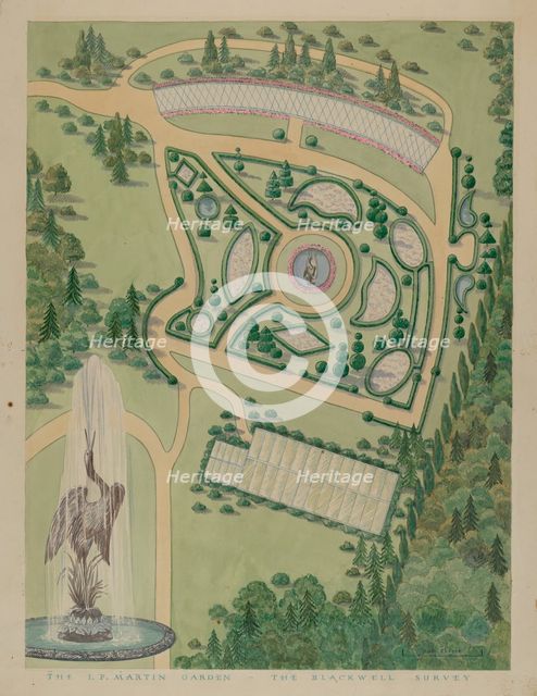 Isaace P. Martin Garden, c. 1936. Creators: William Merklin, Gilbert Sackerman, Tabea Hosier.