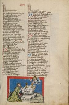 Isaac's Altar at Beersheba; Weltchronik, about 1400-1410. Creator: Unknown