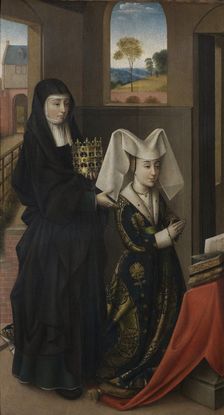 Isabel of Portugal with Saint Elizabeth, 1457-1460. Artist: Christus, Petrus (1410/20-1475/76)