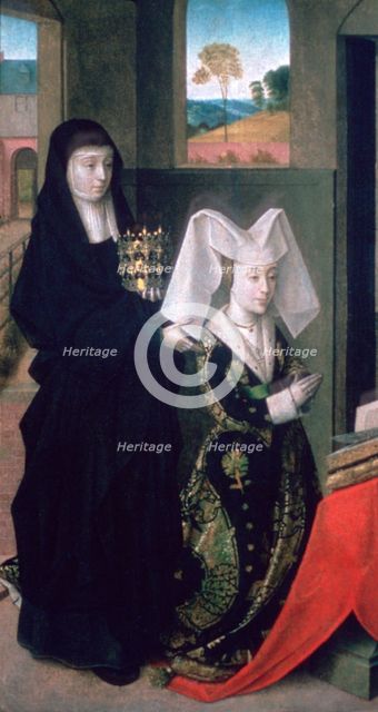 'Isabel of Portugal with St Elizabeth', 1457-1460. Artist: Petrus Christus