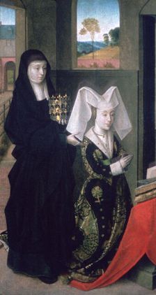 Isabel of Portugal with St Elizabeth 1457-1460. Artist: Petrus Christus