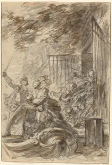 Isabella Abandons Her Home to Follow Odorico and His Men. Creator: Jean-Honore Fragonard