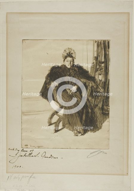 Isabella Gardener, 1894. Creator: Anders Leonard Zorn.