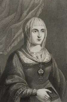 Isabella I, (1451-1504), Queen of Castile, (1474-1504), Queen consort of Aragon..., 1853. Creator: Antonio Roca Sallent