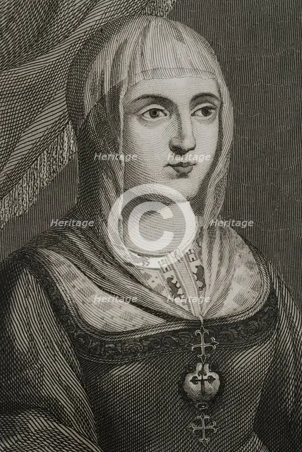 Isabella I, (1451-1504), Queen of Castile, (1474-1504), Queen consort of Aragon..., 1853.  Creator: Antonio Roca Sallent.