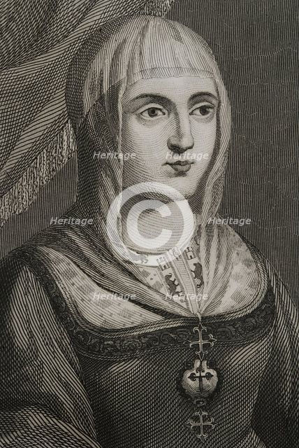 Isabella I, (1451-1504), Queen of Castile, (1474-1504), Queen consort of Aragon..., 1853.  Creator: Antonio Roca Sallent.