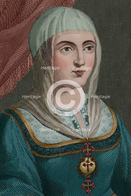 Isabella I, (1451-1504), Queen of Castile (1474-1504), Queen consort of Aragon, 19th-century. Creator: Antonio Roca Sallent.