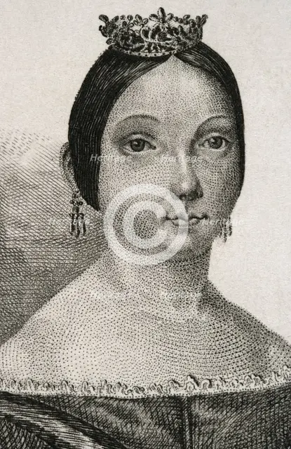 Isabella II (1830-1904), Queen of Spain (1833-1868), 1842.  Creator: Jose Gomez.