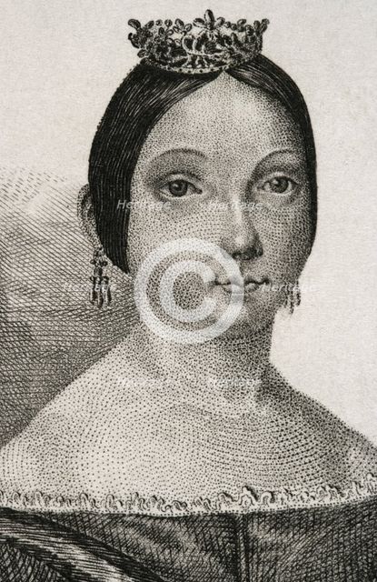 Isabella II (1830-1904), Queen of Spain (1833-1868), 1842.  Creator: Jose Gomez.