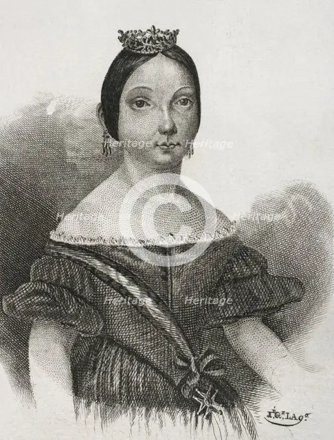 Isabella II (1830-1904), Queen of Spain (1833-1868), 1842.  Creator: Jose Gomez.