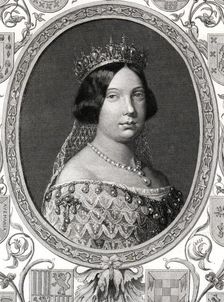 Isabella II (1830-1904), Queen of Spain, surrounded by the arms of the first nobility