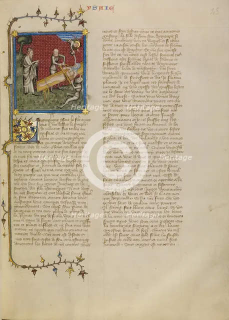 Isaiah being Sawn in Two, about 1360-1370. Creator: Master of Jean de Mandeville.