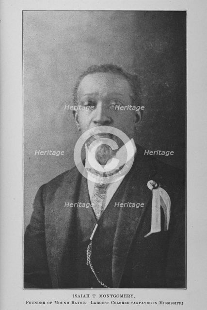 Isaiah T. Montgomery, founder of Mound Bayou; Largest Colored taxpayer in Mississippi, 1907. Creator: Unknown.