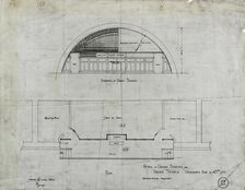 Isaiah Temple, Chicago, Illinois, Organ Screen Plan and Elevation, 08/10/1898. Creator: Dankmar Adler