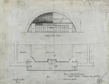 Isaiah Temple, Chicago, Illinois, Organ Screen Plan and Elevation, 08/10/1898. Creator: Dankmar Adler