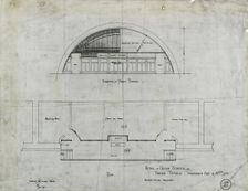 Isaiah Temple, Chicago, Illinois, Organ Screen Plan and Elevation, 08/10/1898. Creator: Dankmar Adler