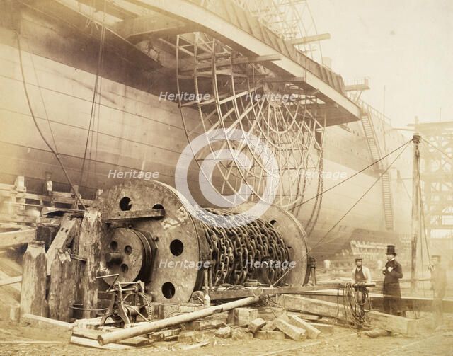 Isambard Kingdom Brunel beside the 'Great Eastern', c1857. Artist: Robert Howlett