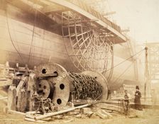 Isambard Kingdom Brunel beside the Great Eastern c1857. Creator: Robert Howlett