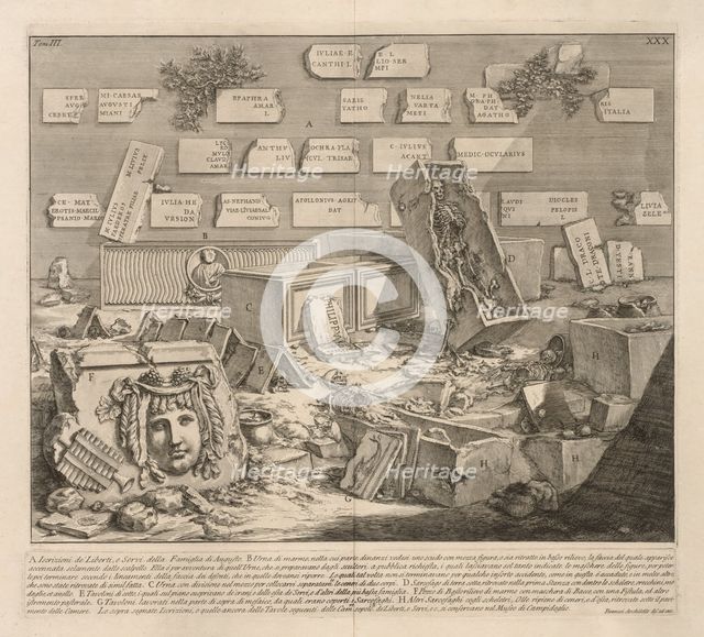 Iscrizioni de Liberti e Servi. Creator: Giovanni Battista Piranesi (Italian, 1720-1778).