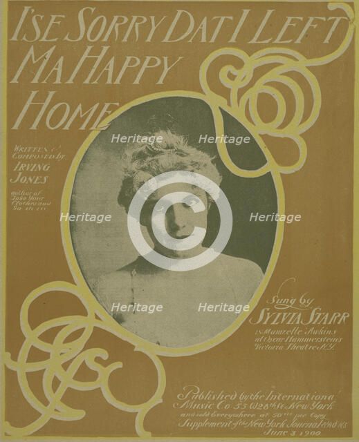 'I'se sorry dat I left ma happy home', 1900.  Creator: Unknown.