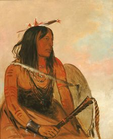 Ish-a-ró-yeh, He Who Carries a Wolf, a Distinguished Brave, 1834. Creator: George Catlin