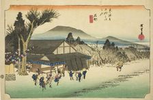 Ishibe: Megawa Village (Ishibe, Megawa no sato), from the series "Fifty-three ..., c. 1833/34. Creator: Ando Hiroshige