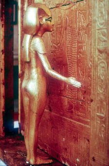 Isis the protective goddess guarding the Canopic Shrine, Tomb of Tutankhamun, Cairo