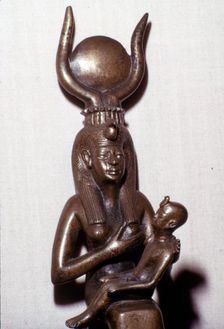 Isis and Horus. Bronze Egyptian Deities, 7th century BC-6th century BC