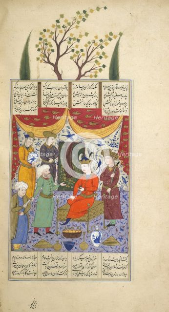 Iskandar sending a letter, 1630-1640.  Creator: Unknown.