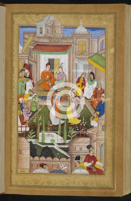 Iskandar with Nushaba being entertained, 1595. .  Creator: Bhureh.
