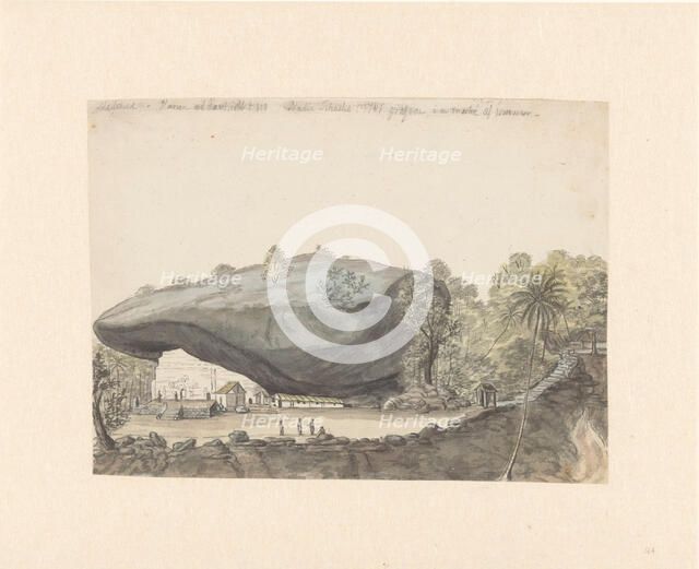 Islamic rock sanctuary of Kuragala in Ceylon, 1785. Creator: Jan Brandes.