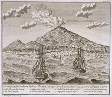 Island called Ternate in the Moluccas, pub. 1744. Creator: Johann Wolfgang Heydt (fl. 1738)