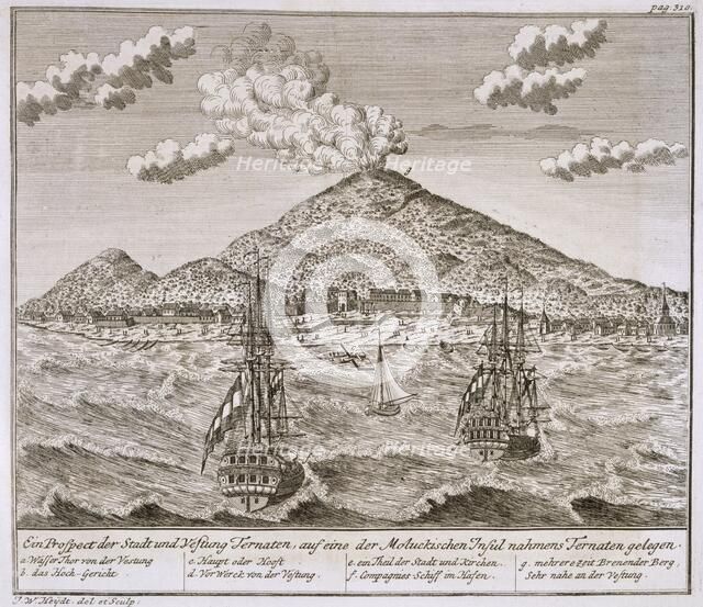 Island called 'Ternate' in the Moluccas, pub. 1744.  Creator: Johann Wolfgang Heydt (fl. 1738).