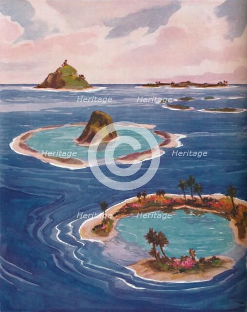 'Islands Formed By Tiny Marine Creatures', 1935. Artist: Unknown.