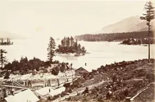 Islands in the Upper Cascades, Oregon, 1867, printed ca. 1876. Creator: Carleton Emmons Watkins
