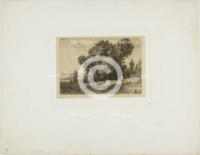 Isle of Aligre Landscape, with Two Women, 1844. Creator: Charles Emile Jacque.