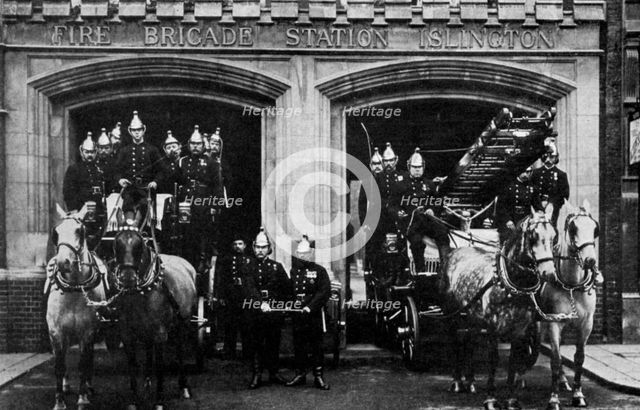 Islington fire brigade, London, 1901 (1951). Artist: Unknown