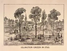 Islington Green, London, 1750. Artist: Anon