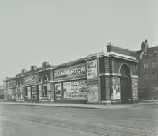 Islington Tramways Sub-Station and advertisements, London, 1936