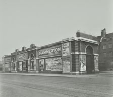 Islington Tramways Sub-Station and advertisements, London, 1936
