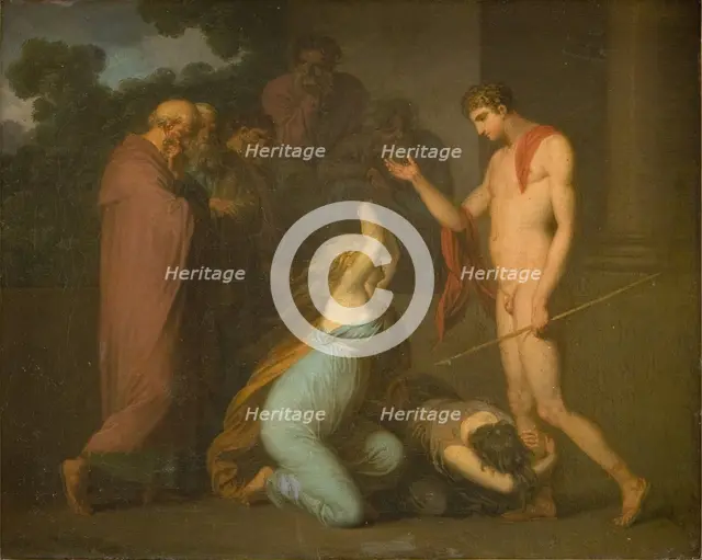 Ismene and Antogone Plead with Theseus, 1790-1799. Creator: Nicolai Abraham Abildgaard.