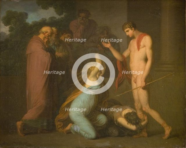 Ismene and Antogone Plead with Theseus, 1790-1799. Creator: Nicolai Abraham Abildgaard.